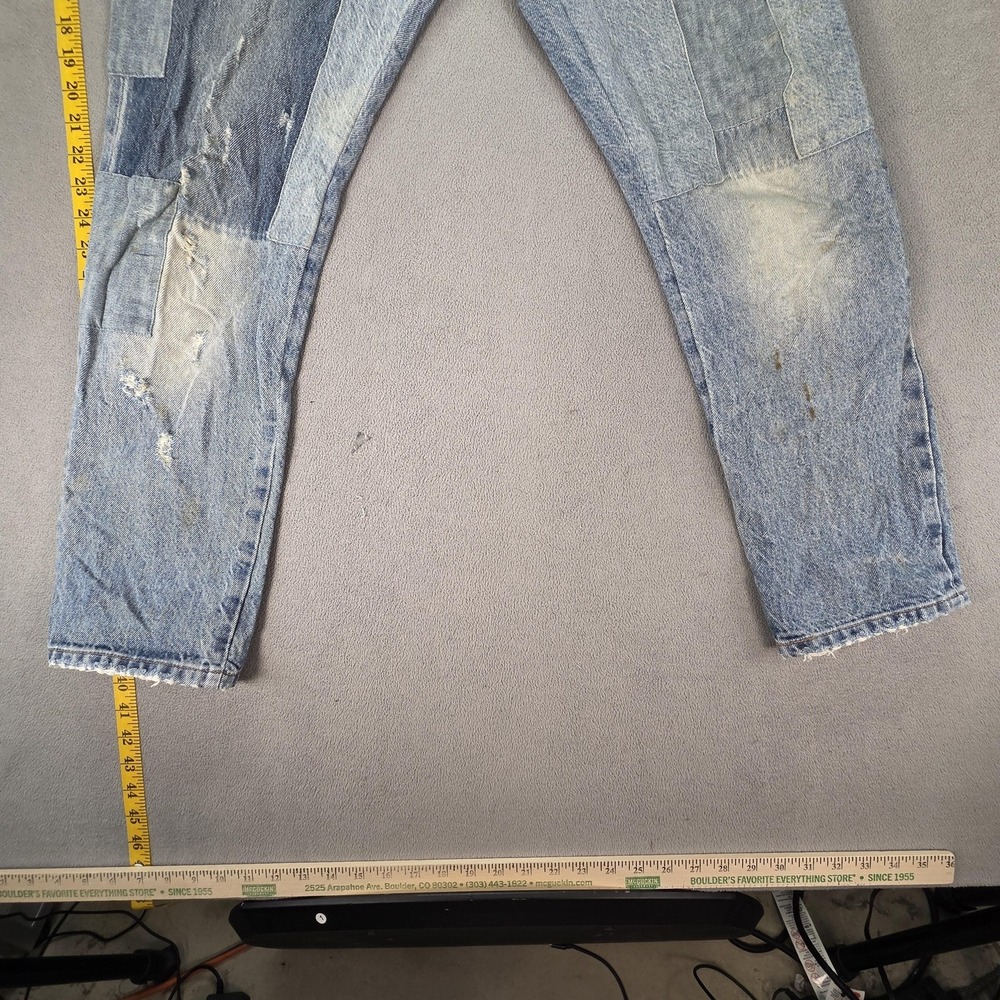 Levis 501 CT Jeans Womens Light Wash Tapered Patched Distressed Fits 27x27 - Picture 8 of 16